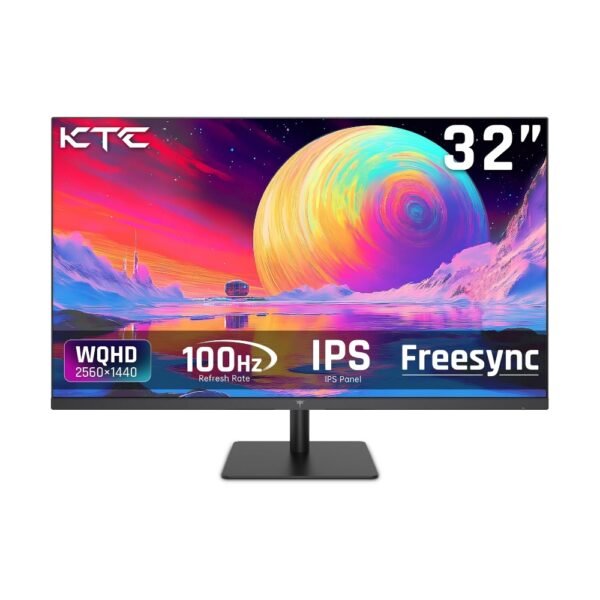 Monitor de computadora 2K de 32 pulgadas, monitor IPS de 1440p, biseles ultradelgados, HDR10, Freesync/Gsync, puertos HDMI/DP, inclinación ajustable, cuidado de ojos, negocios, oficina, juegos