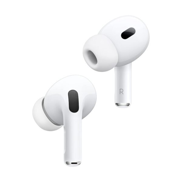 Apple AirPods Pro 2, cancelación activa de ruido, función de audífono, auriculares Bluetooth, transparencia, audio espacial personalizado, sonido de alta fidelidad, chip H2