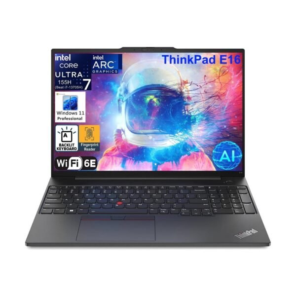 Lenovo ThinkPad E16 G2 16" FHD+ AI Computadora portátil de negocios, Intel 16-Core Ultra 7 155H (Beat i7-13705H), gráficos de arco, 64 GB DDR5 RAM, 2 TB PCIe SSD, WiFi 6E, KB retroiluminado
