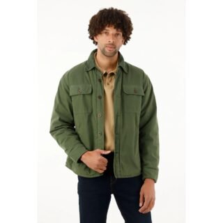 Chaqueta con bolsillos de parche verde para hombre TENNIS