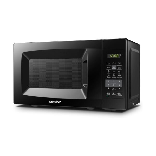 COMFEE' EM720CPL-PM - Horno microondas para encimera, con encendido/apagado de sonido, modo ECO y botones sencillos de un solo toque, 0.7 pies cúbicos / 700 vatios, color negro