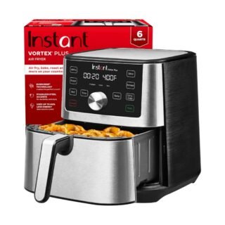 Instant Pot Vortex Plus 6 en 1 freidora de aire, 6 cuartos de galón, 6 programas de un solo toque, freír aire, asar, hornear, recalentar y deshidratar.