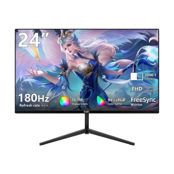 Monitor de computadora para juegos de 24 pulgadas FHD 1920 x 1080p 180 Hz, frecuencia de actualización 16:9, relación de aspecto ergonómica, sincronización de inclinación, experiencia visual