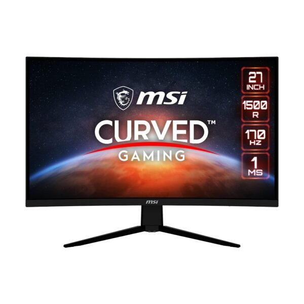 MSI G273CQ, Monitor para juegos de 27", 2560 x 1440 (QHD), VA, 170Hz, FreeSync Premium, HDR Ready, HDMI, Displayport, inclinación, negro