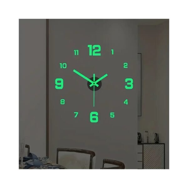 Reloj de Pared Digital 3D Moderno NONZHU - Pantalla Luminosa Grande - Funcionamiento Silencioso - Ideal para Sala y Dormitorio (Estilo Fosforescente Solo en Ambientes Oscuros), Perfecto para Navidad, Regalo Ideal para Acción de Gracias